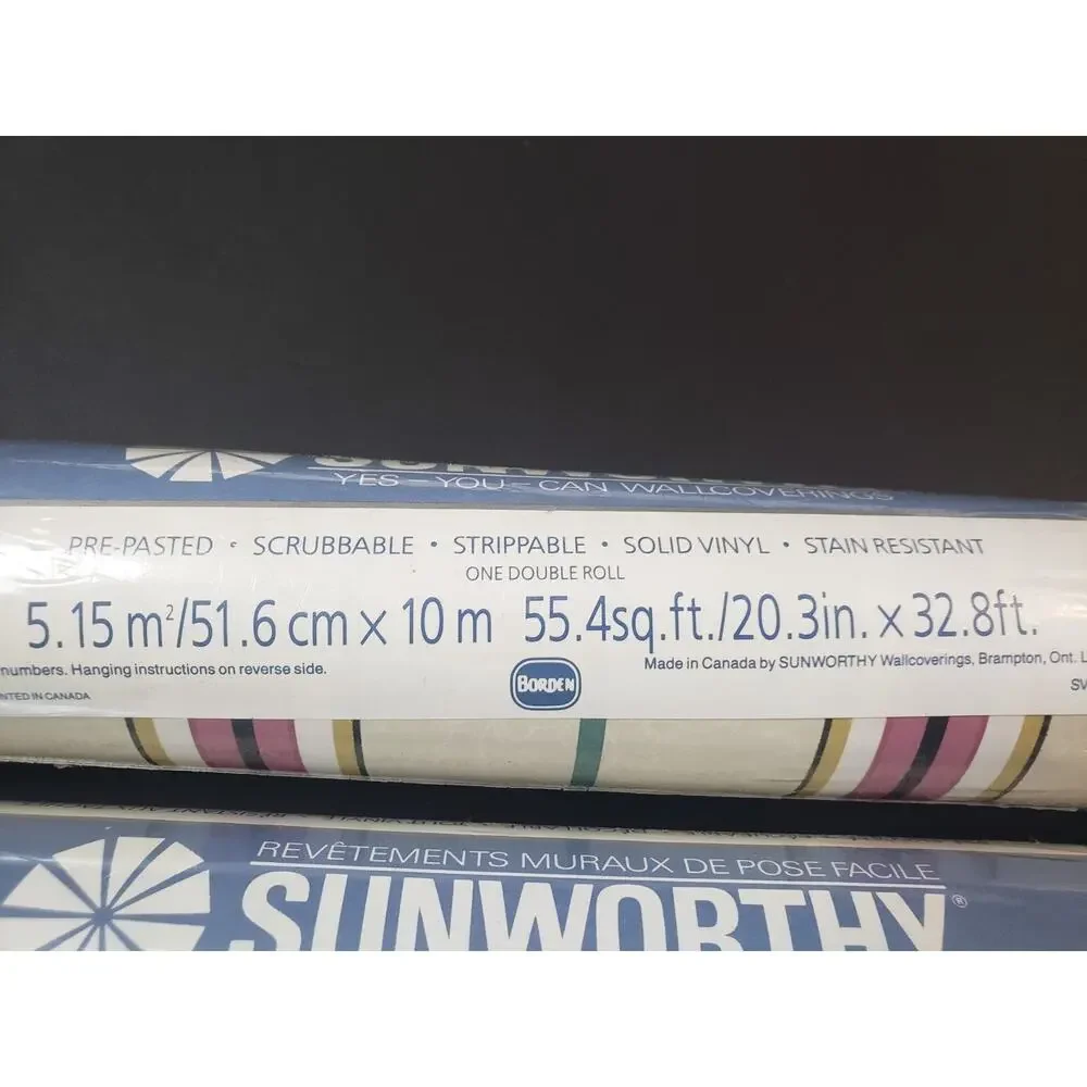 (JL) Sunworthy Double Roll Vinyl Wallcovering Wallpaper SB359 Lot# 2A Lot of 2
